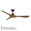 Ventilateur de plafond intelligent à 3 pales en bois naturel Carve avec télécommande incluse-123843250-116667913-116667909