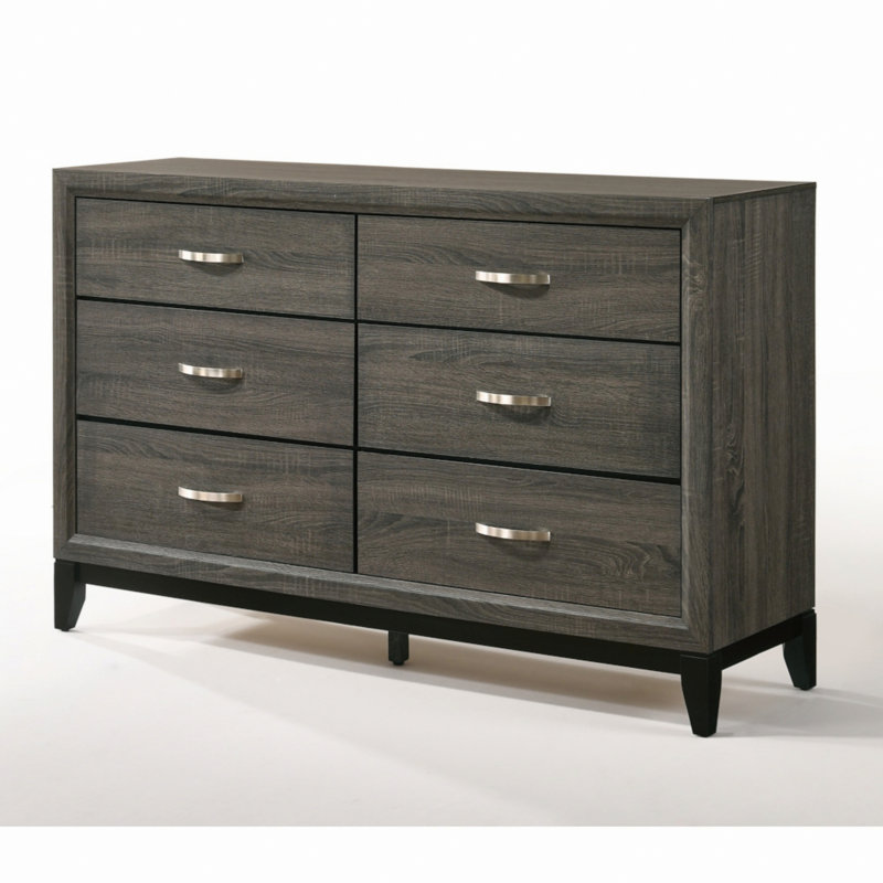 Commode 6 tiroirs, commode de rangement pour la chambre à coucher, commode décorative pour le rangement