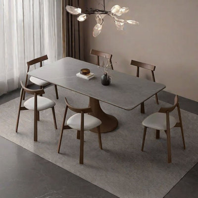 Italian style rectangular family dining table set