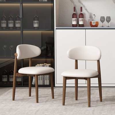 White Solid back side Chair(Set of 2)