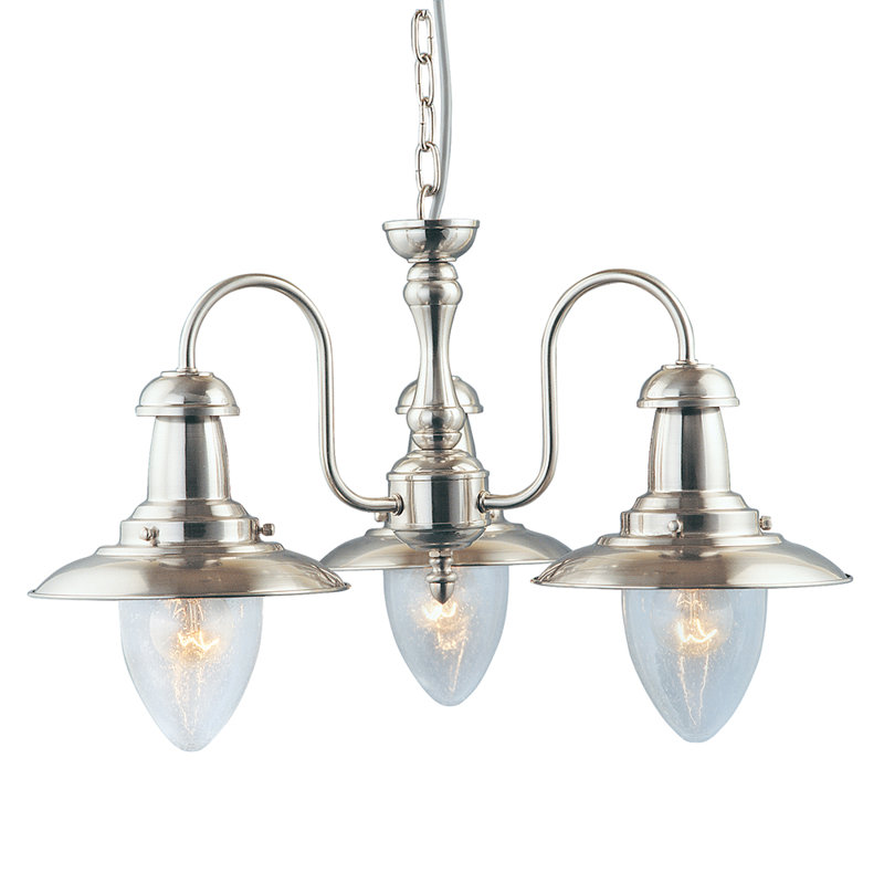 Arnaz 3 - Light Chandelier, Satin Silver