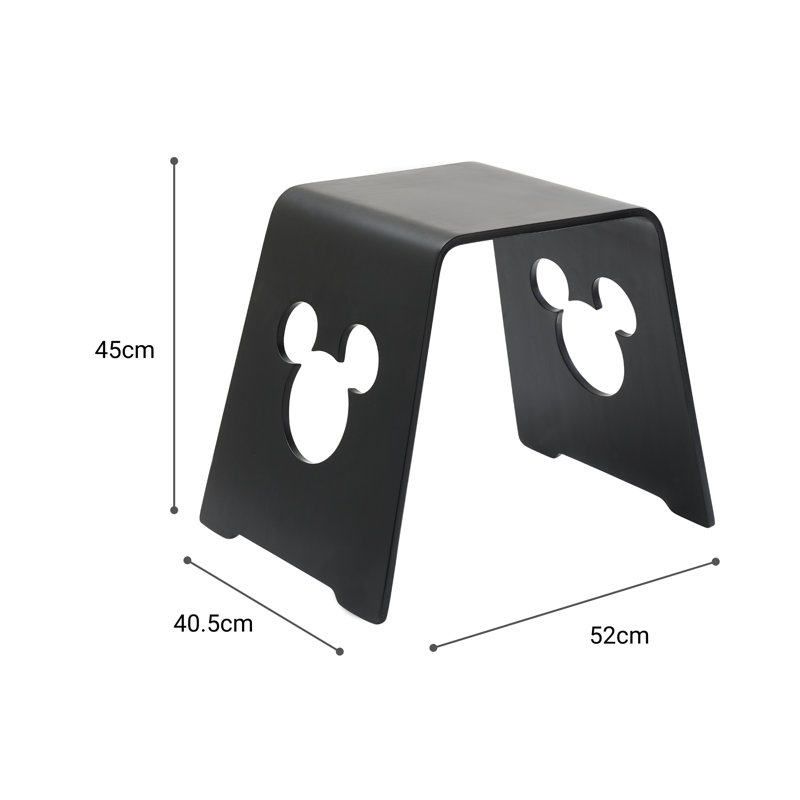 Disney Mickey Mouse Solid Wood Stool, Black