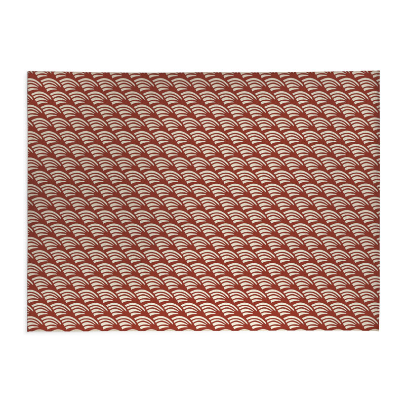 Tapis de cuisine à profil bas Diagonal Wave, Brique d'argile, Rectangle 4pi x 6 pi