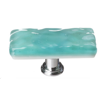 Glacier 2"  Skinny Aqua Long Glass Cabinet Decorative Hardware Knob