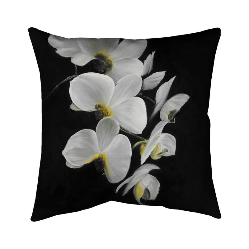 Beautiful orchids - 18"x18" Outdoors Throw pillow - Spun poly - Print on demand, 18"H x 18"W