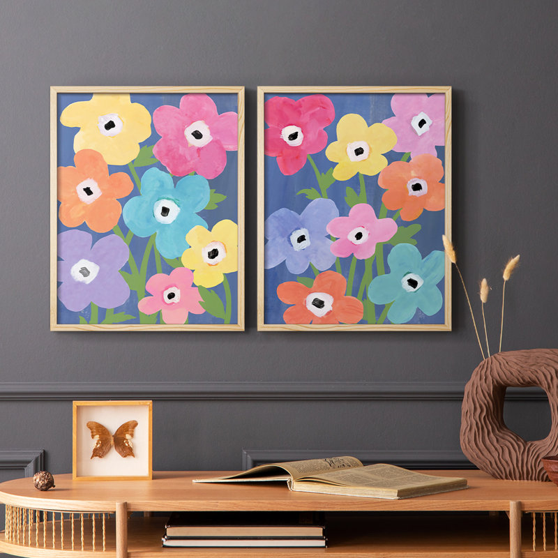 «Flower Market Color I», reproduction encadrée de qualité supérieure - prête à être accrochée - aucun clou requis - aucun clou requis