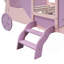 Lit simple princesse avec couronne, lit plateforme voiture en bois avec escalier, mauve et rose