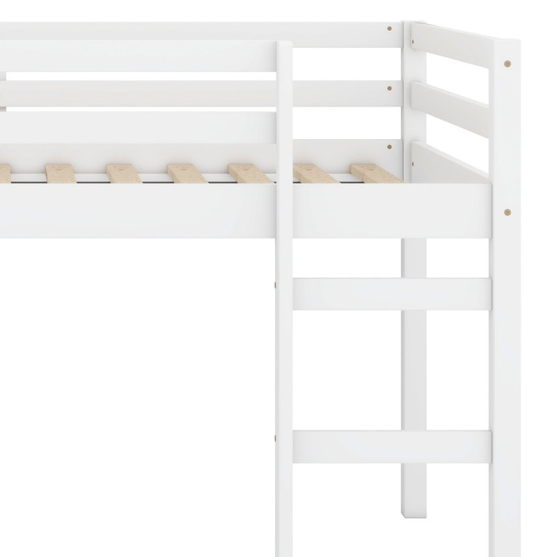 Lit mezzanine simple avec échelle, Blanc