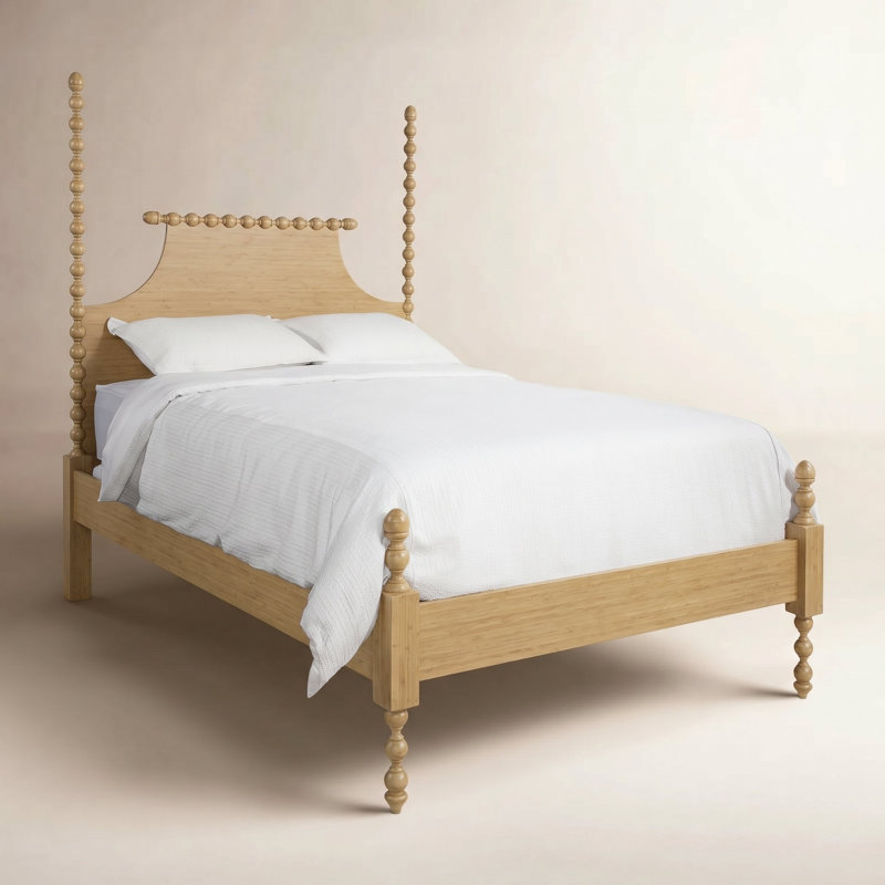 Mary Spindle Four Post Bed, Queen, Pumice