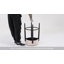 24" Modern Upholstered Bar Stool, Round Counter Height Stool with Black Metal Frame & Footrest, Soft Lambswool-Inspired Seat for Kitchen Island-82009068