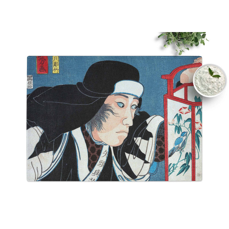 Tempered Glass Yato Fumoshichi Norikane by Utagawa Kuniyoshi Chopping Board, 39 cm x 28.5 cm