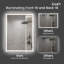 Miroir de salle de bain à DEL avec miroir de meuble-lavabo en verre trempé anti-buée à DEL avec éclairage avant et arrière-115664321