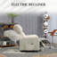 Fauteuil relevable, fauteuil inclinable électrique avec poche latérale, blanc crème