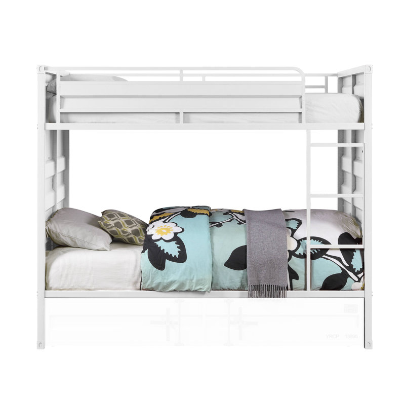 Hubbert Kids Twin Bunk Bed, Twin over Twin, White