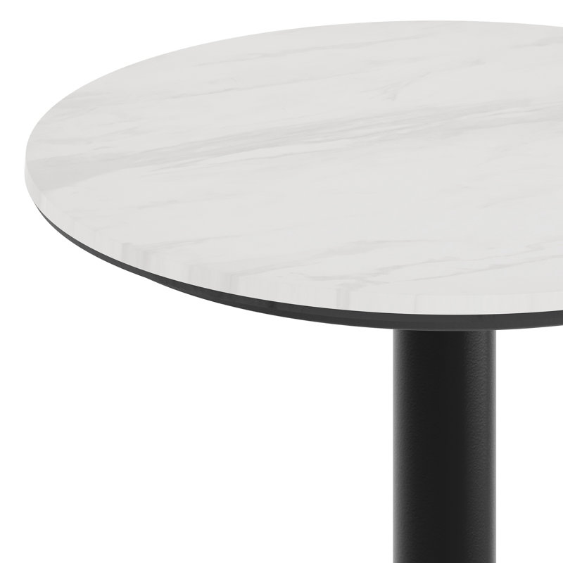 Commercial HPL Tabletop With Bar Height Crisscross Base, 42"H x 23.5"L x 23.5"W, White