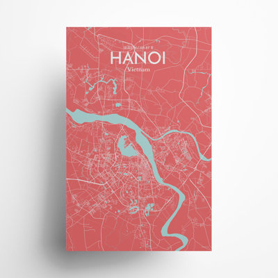 Hanoi, carte de la ville, impression