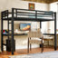 Lit mezzanine simple en métal avec prise de courant et éclairage DEL