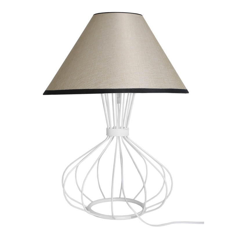 Lampe de table 23,62 po Witherell, Beige, Blanc