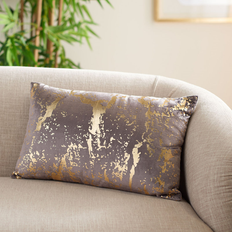Pari Brown and Gold Abstract Decorative Throw Pillow