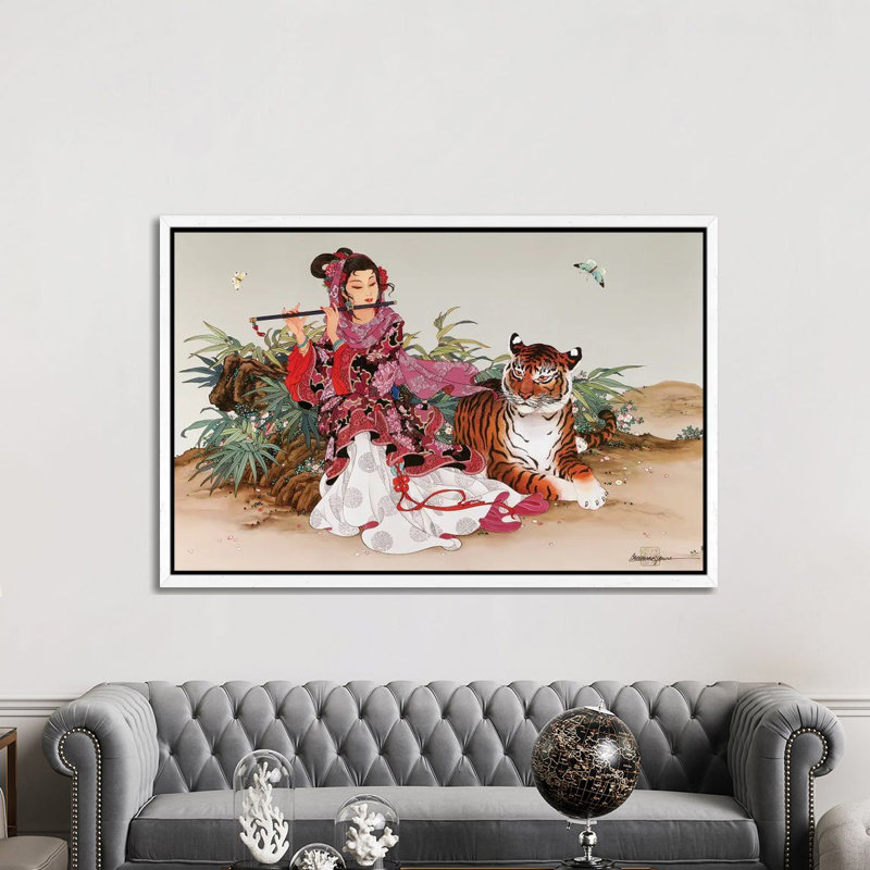 Immortal Melody - Painting on Canvas, 152.5 cm H x 101.5 cm W, White Framed