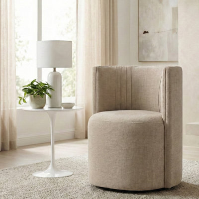 Fauteuil d'appoint moderne en tonneau avec roulettes