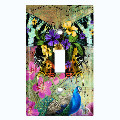 Patterned 1 - Gang Toggle Light Switch Standard Wall Plate