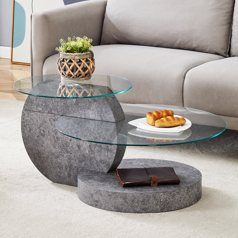 Table basse Varese, Gris, Clair, H 17 po x l 35,4 po x P 27,5 po