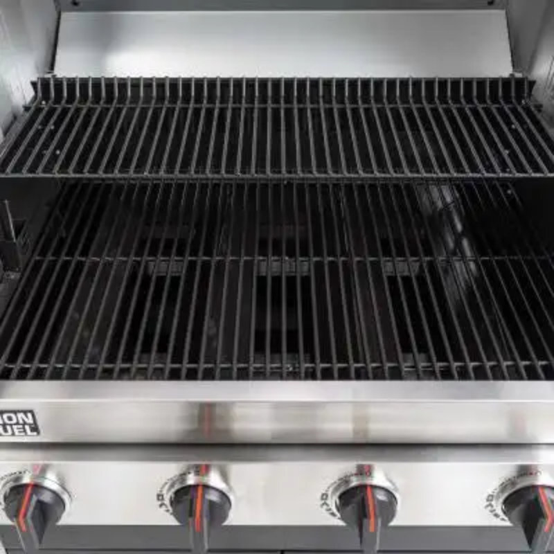 Lifetime 4 - Burner Portable Gas and Charcoal Grill with Side Burner and Cabinet