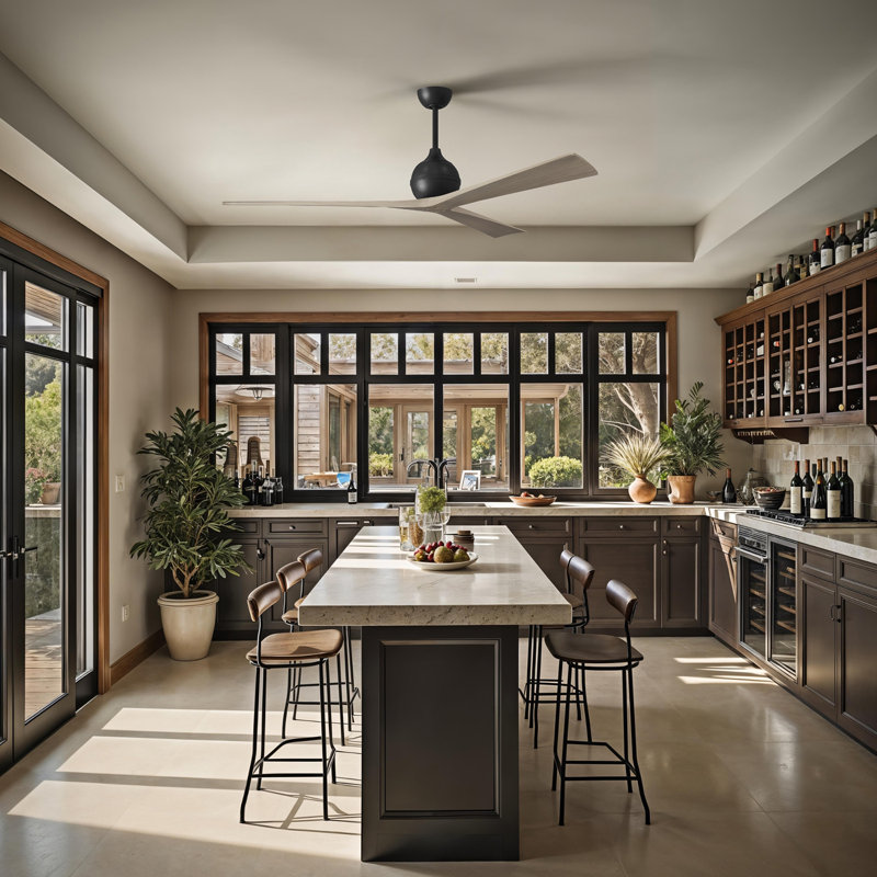 60" Irene Paddle 3 Blade Ceiling Fan, Matte Black, 72", Gray Ash Tone