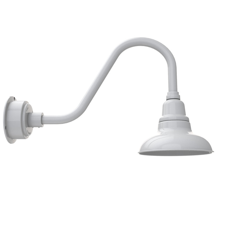 Luminaire de grange d'extérieur à DEL Idella, Blanc, H 18 po x l 8 po x P 27 po