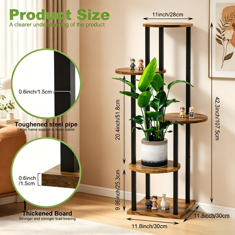 Support pour plante à 5 niveaux, Brown