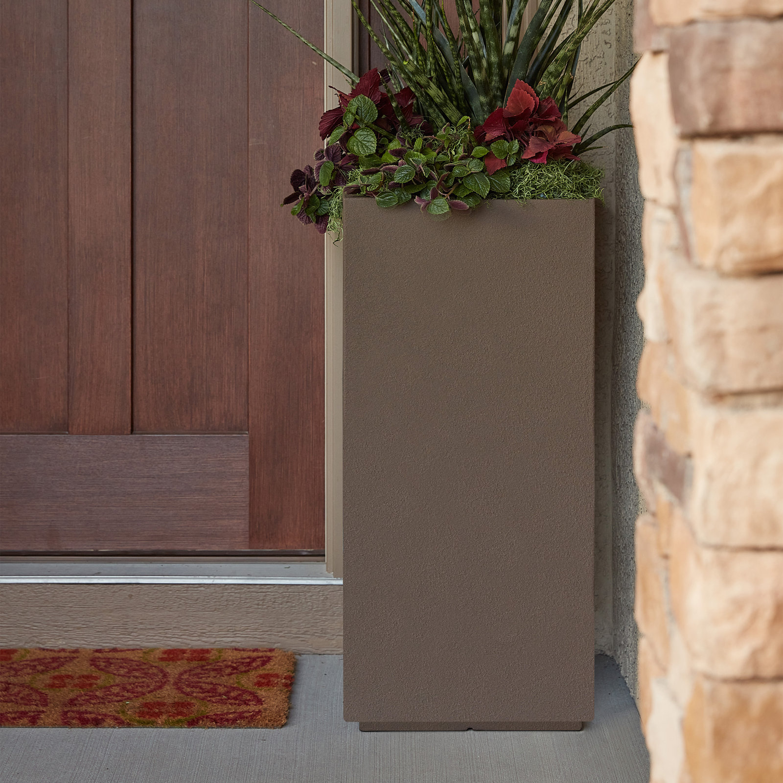 Gita 16" Pot Planter, Chocolate Brown