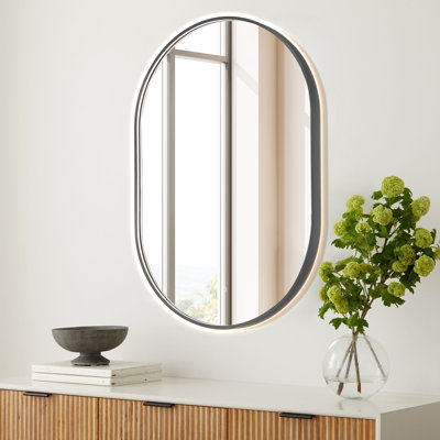Miroir mural de salle de bain / meuble-lavabo moderne avec cadre 24 po x 36 po Loma