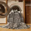 Tapis oriental gris d'inspiration mondiale Orsolya Istanbul Hagia Sophia lavable à la machine - reliure grise-2126493408
