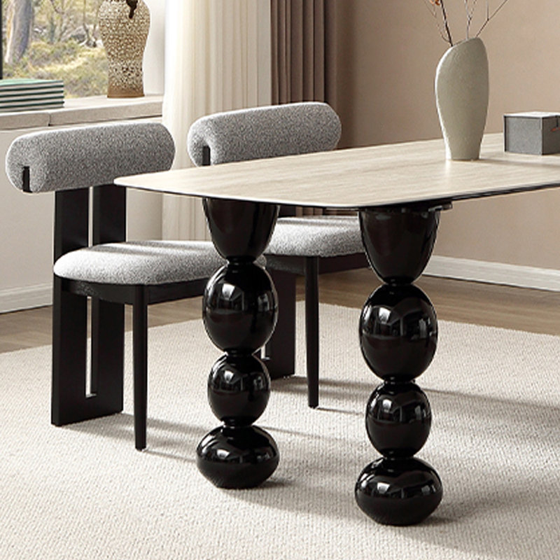 Chaises de salle à manger simples et confortables en velours d'agneau