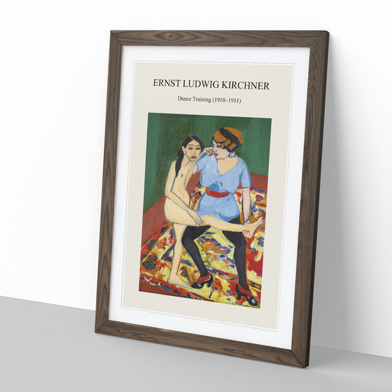 Dance Training by Ernst Ludwig Kirchner - Single Picture Frame Print, 48cm H x 36cm W x 2cm D, Walnut Framed