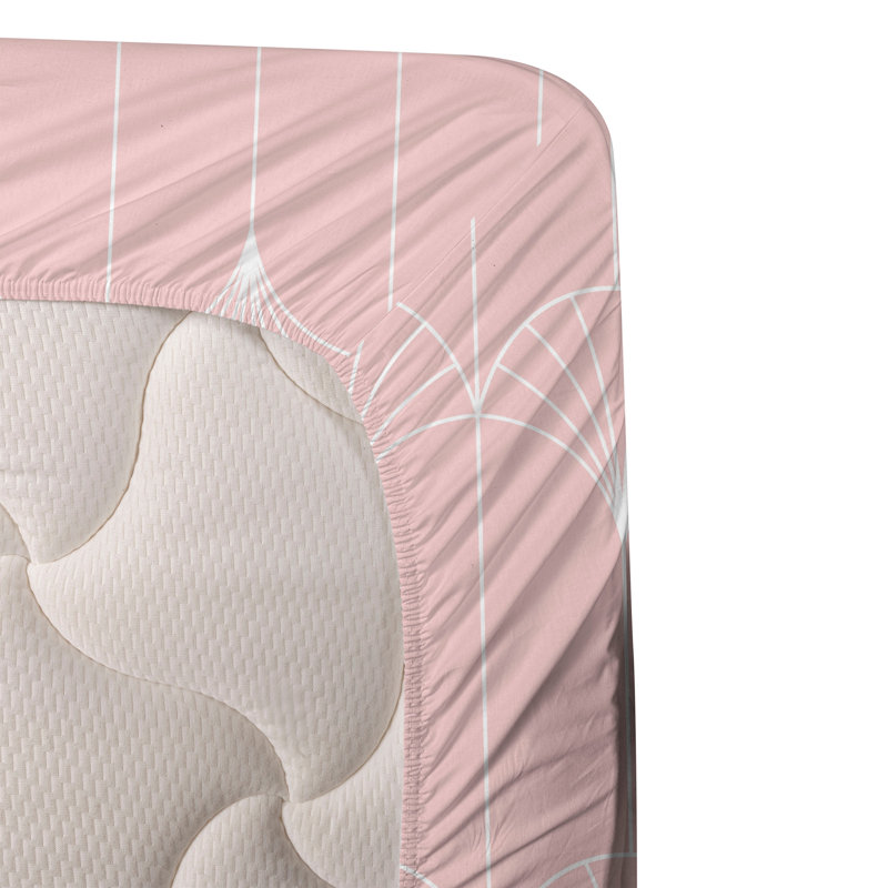 Ensemble de draps à motif de feuilles de palmier 4 pièces Ambesonne, Ensemble de draps pour lit simple avec 1 taie d'or