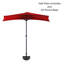 Abat-jour de balcon semi-circulaire à manivelle 9 pi avec demi-parasol 9 pi avec base lestée 20 pi pour terrasse, porche ou contre un mur par Pure Garden (rouge)-111351151