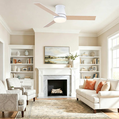 Ventilateur de plafond encastré moderne 48 po avec lumières DEL et télécommande Amici