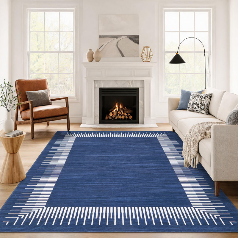 Tapis lavable moderne et minimaliste avec envers en caoutchouc, tapis souple et durable pliable pour les chambres à coucher, les salons et les salles à manger
