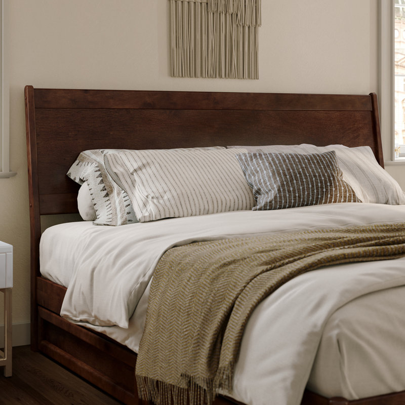 Tête de lit en bois massif Sadiras, King, Walnut