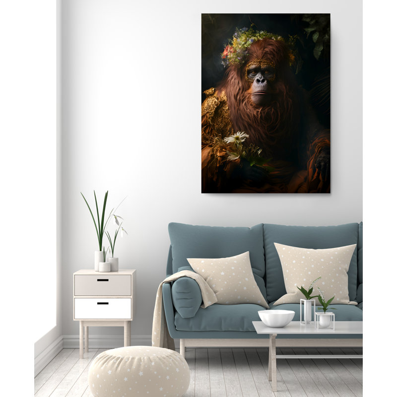 " Kindhearted Monkey ", 60" H x 40" W x 1" D