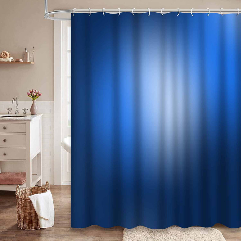 Rideau de douche bleu à motif abstrait bleu vif avec 12 crochets, L 72 po x l 78 po