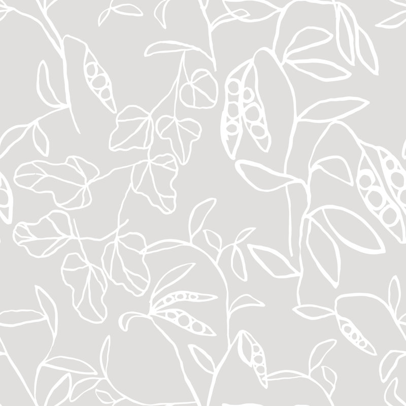 Floral Wallpaper by Susan Hable, Light Gray