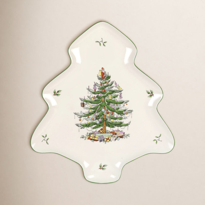 Spode Christmas Tree Tree-Shaped Dish 14"