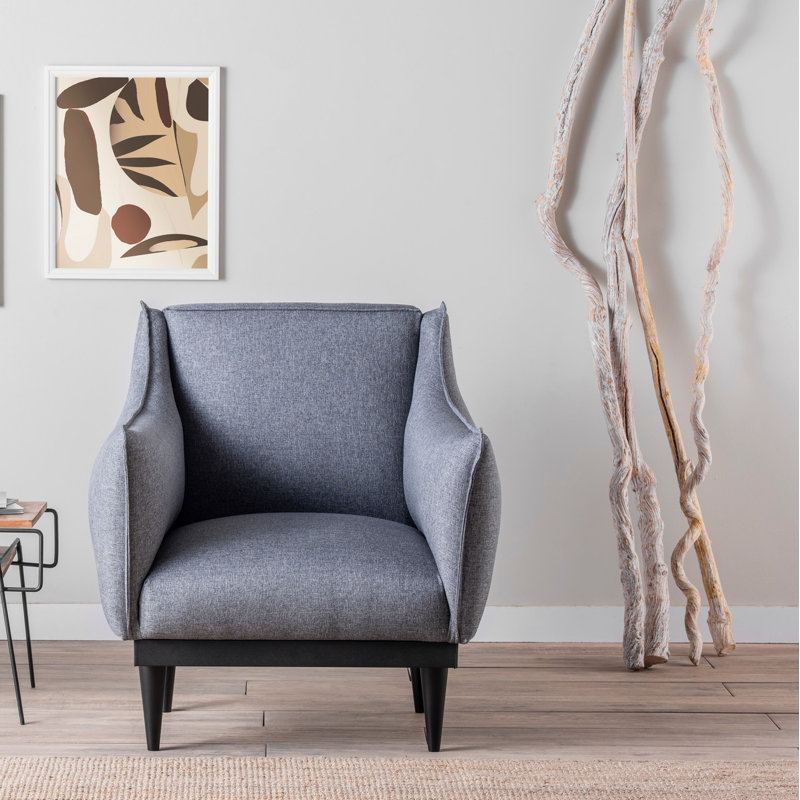 Fauteuil en lin 78,74 po Belclaire, Gris