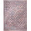 Tapis floral bleu et rouge tissé à la machine 9 pi x 12 pi