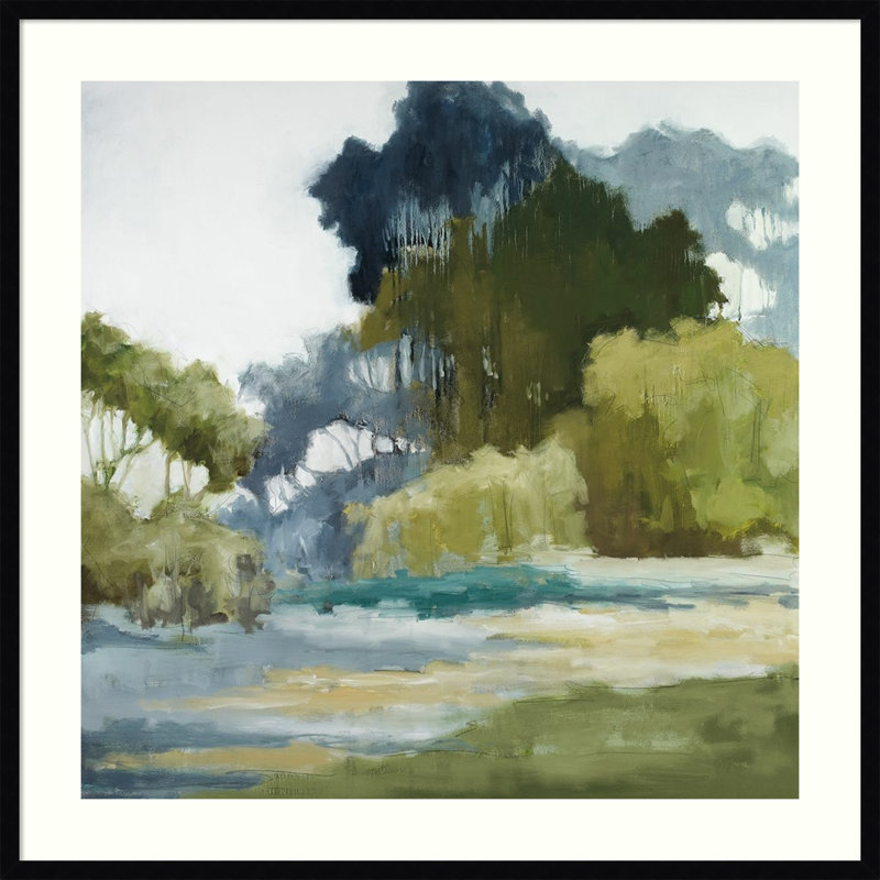 Bean Fileds Tall Trees by Jacqueline Ellens, 25" H x 25" W, Black Framed Paper