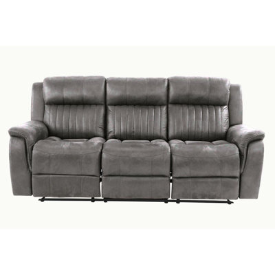 Adera Modern Sofa Contemporary Manual Motion Sofa 1Pc Couch Living Room Furniture Slate Breathable Leatherette