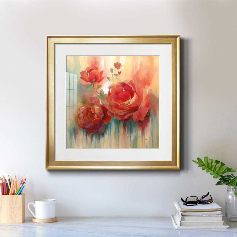 Arbor Red III - reproduction de photo sur papier encadrée, H 17,5 po x l 17,5 po x P 1,5 po, Papier encadré doré